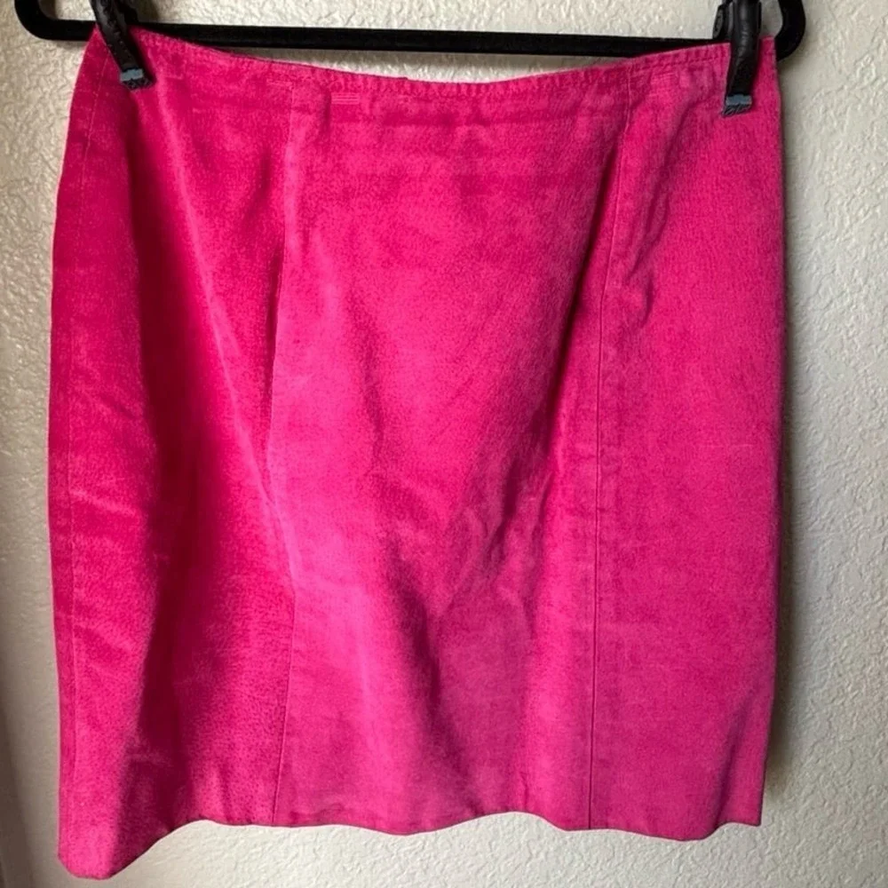 Chia Leather Pink/Fuchsia Women's Skirt Size 14. Made in‎ Korea